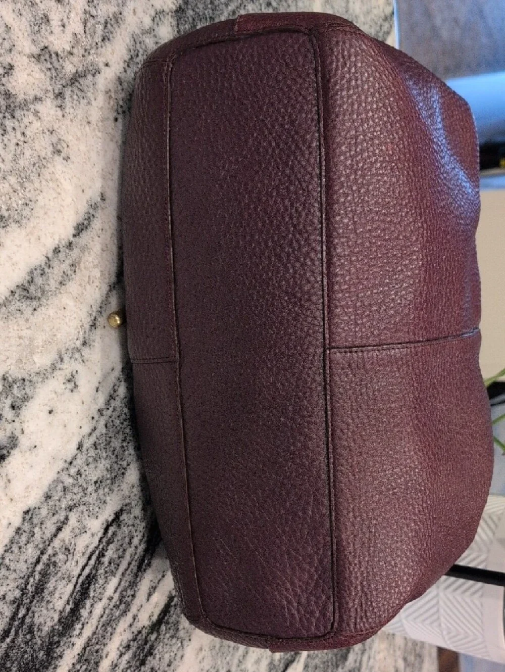 Coach Legacy Pebbled Leather Drawstring Satchel Bag - Eggplant